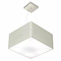 Lustre Pendente Quadrado Vivare Md-4197 Cúpula Em Tecido 25/45x45cm - Bivolt Rustico-cinza 127/220v - 1
