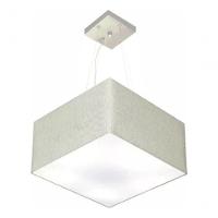 Lustre Pendente Quadrado Vivare Md-4197 Cúpula Em Tecido 25/45x45cm - Bivolt Rustico-cinza 127/220v - 3