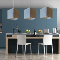 Lustre Pendente Quadrado Vivare Md-4223 Cúpula Em Tecido 15/13x13cm - Bivolt Rustico-cinza 127/220v