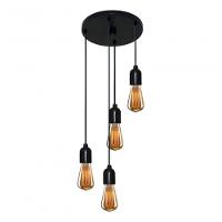 Lustre Pendente Luminária Retro Md-4162-4 Suporte Para Lâmpada / Não Inclusa - Bivolt - 6