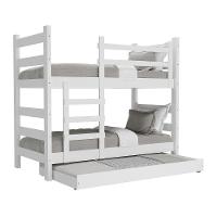 Treliche Madeira Maciça Vira 2 Camas Com Colchões Inclusos Dubai Multimóveis Cr35107 Branco Branco - 1