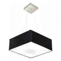 Lustre Pendente Quadrado Md-4196 Cúpula Em Tecido 15/45x45cm Preto - Bivolt - 3