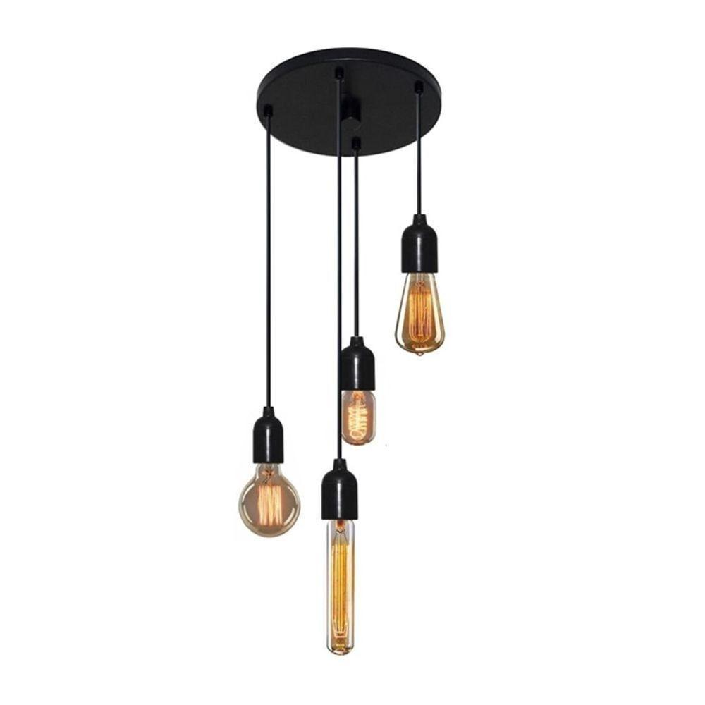Lustre Pendente Luminária Retro Md-4162/4 Suporte Para Lâmpada / Não Inclusa - Bivolt - 6