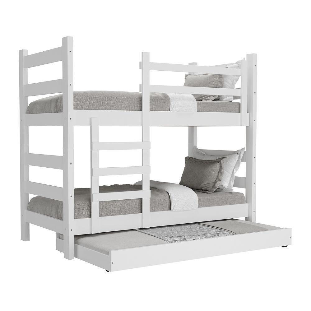 Treliche Madeira Maciça Vira 2 Camas p/ Colchão 78/88 X 188cm Dubai Multimóveis Cr35105 Branco - 1