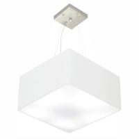 Lustre Pendente Quadrado Md-4197 Cúpula Em Tecido 25/45x45cm Branco - Bivolt - 1