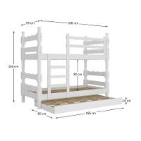 Treliche Madeira Maciça Vira 2 Camas Com Colchões Inclusos Porto Multimóveis Cr35108 Branco Branco - 2