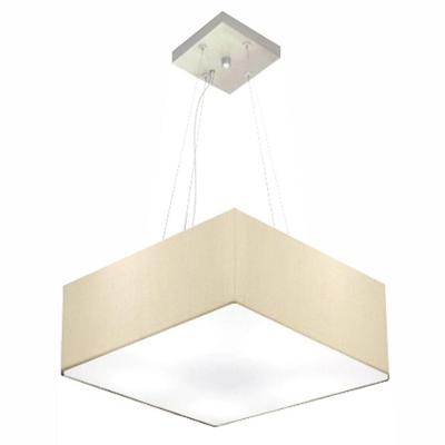 Lustre Pendente Quadrado Md-4196 Cúpula Em Tecido 15/45x45cm Algodão Crú - Bivolt