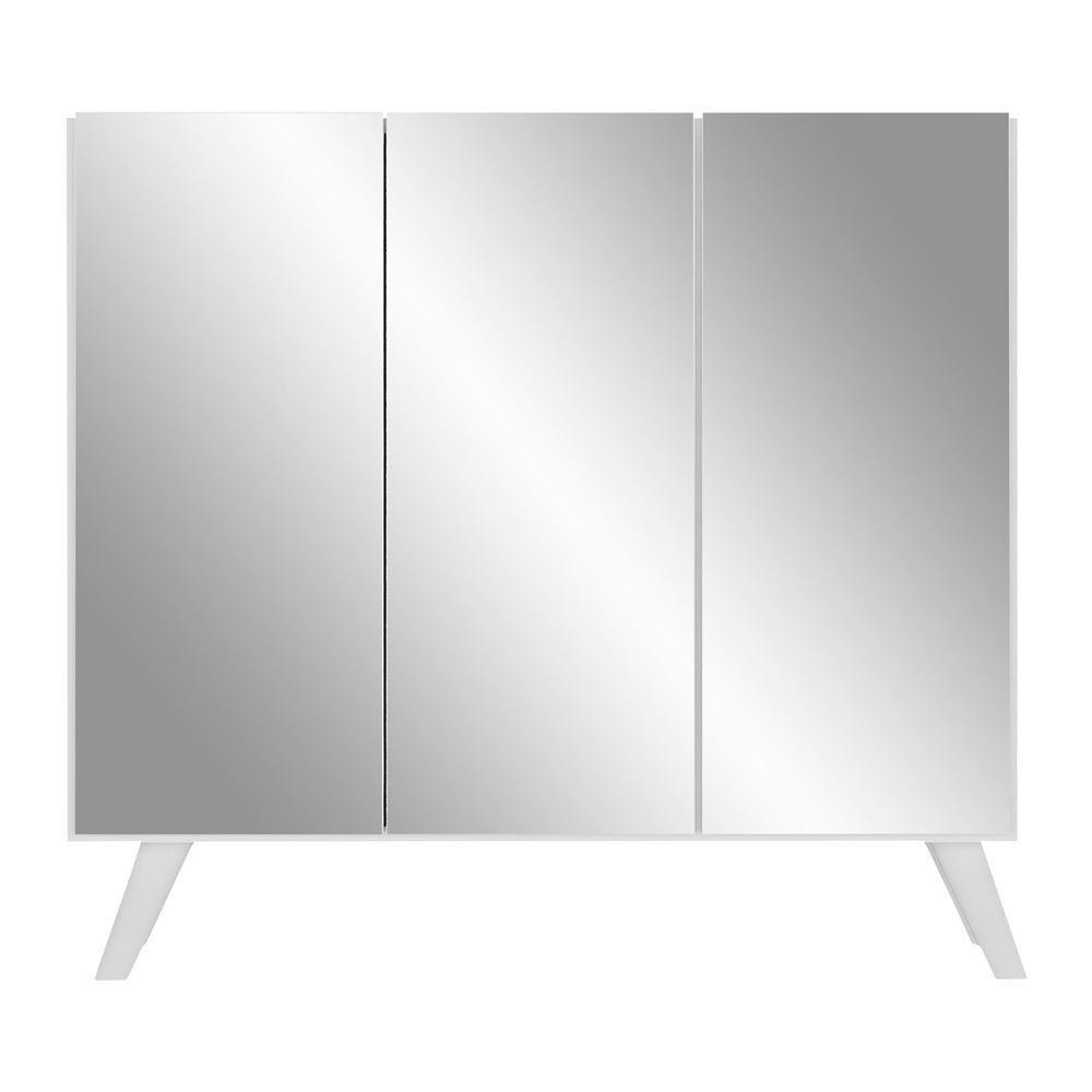 Sapateira Retrô Com Espelho 3 Portas Nina Mp6022 Branca - 2