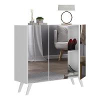 Sapateira Retrô Com Espelho 3 Portas Nina Mp6022 Branca - 6