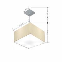 Lustre Pendente Quadrado Vivare Md-4020 Cúpula Em Tecido 21/35x35cm - Bivolt Algodão-crú 127/220v - 2