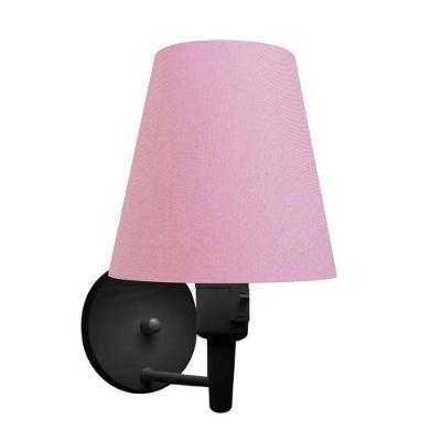 Lustre Pendente Quadrado Vivare Md-4075 Cúpula Em Tecido 30/50x50cm - Bivolt Preto-rosa Bebê 110v/220v