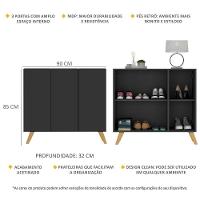 Sapateira Retrô 3 Portas Nina Mp6018 Preta Natural - 5