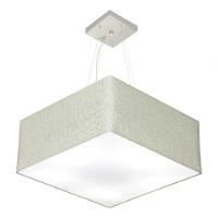 Lustre Pendente Quadrado Vivare Md-4071 Cúpula Em Tecido 30/70x70cm - Bivolt Rustico-cinza 127/220v - 3