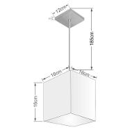 Lustre Pendente Quadrado Vivare Md-4224 Cúpula Em Tecido 16/16x16cm - Bivolt Algodão-crú 127/220v - 2