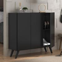 Sapateira Retrô 3 Portas Nina Mp6018 Preta - 1