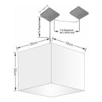 Lustre Pendente Quadrado Com Desvio De Centro Vivare Md-4268 Cúpula Em Tecido 35x35cm - Bivolt Preto 127/220v - 3