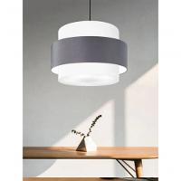 Lustre Sala De Jantar Com Desvio Vivare Md-4397 Cúpula Em Tecido 40cm Branco-cinza-escuro-branco 127/220v - 9