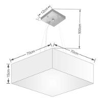 Lustre Pendente Quadrado Vivare Md-4137 Cúpula Em Tecido 15/70x70cm - Bivolt Vermelho 127/220v - 4