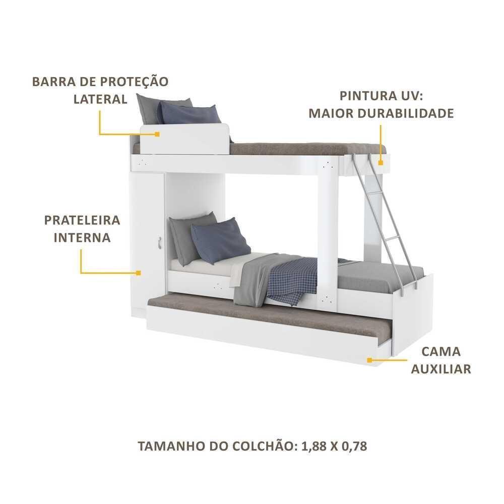 Treliche De Solteiro Para Colchão 78 X 188 Cm Branco - 8