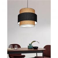 Lustre Sala De Jantar Com Desvio Vivare Md-4401 Cúpula Em Tecido 60cm Palha-preto-palha 127/220v - 9