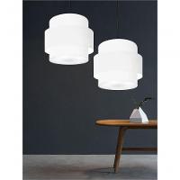 Lustre Sala De Jantar Com Desvio Vivare Md-4398 Cúpula Em Tecido 45cm Branco 127/220v - 6