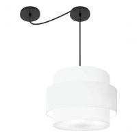 Lustre Sala De Jantar Com Desvio Vivare Md-4398 Cúpula Em Tecido 45cm Branco 127/220v - 7