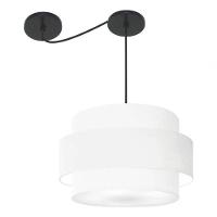 Lustre Sala De Jantar Com Desvio Vivare Md-4400 Cúpula Em Tecido 55cm Branco 127/220v - 6