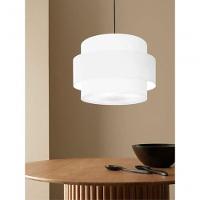 Lustre Sala De Jantar Com Desvio Vivare Md-4400 Cúpula Em Tecido 55cm Branco 127/220v - 8