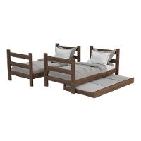 Treliche Madeira Maciça Vira 2 Camas p/ Colchão 78/88 X 188cm Dubai Multimóveis Cr35105 Imbuia - 3