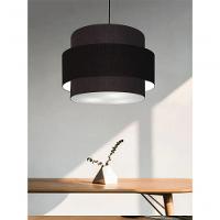 Lustre Sala De Jantar Com Desvio Vivare Md-4397 Cúpula Em Tecido 40cm Preto 127/220v - 5