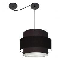 Lustre Sala De Jantar Com Desvio Vivare Md-4397 Cúpula Em Tecido 40cm Preto 127/220v - 6