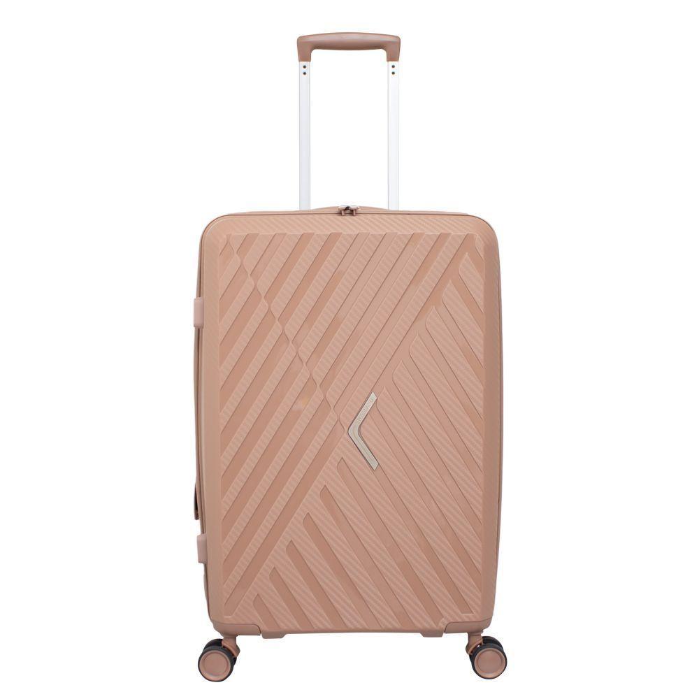 Mala De Viagem Grande Polipropileno Expansível Yins 21206 Cadeado Tsa Rodas Duplas Giro 360 Rose Rosa G - 1