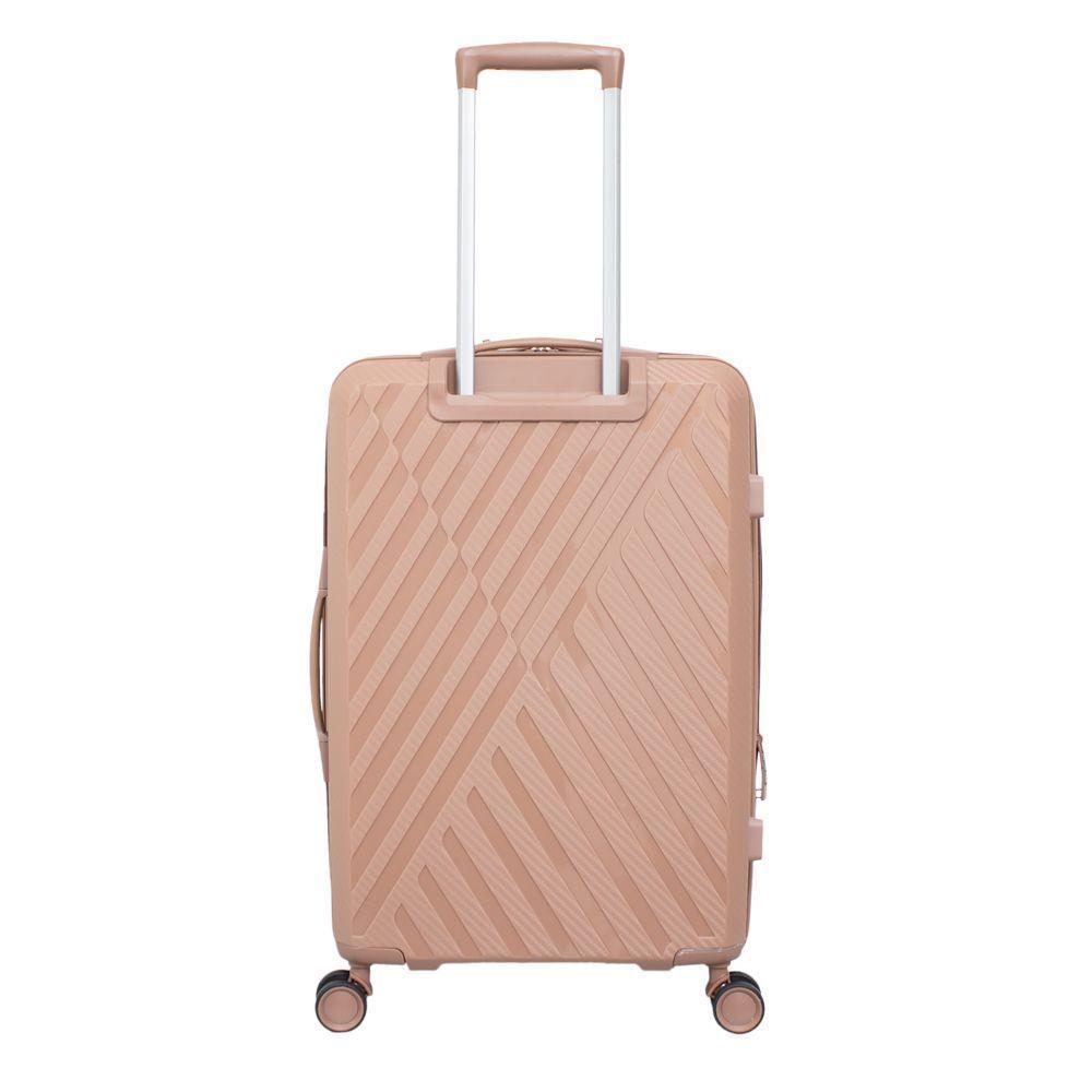 Mala De Viagem Grande Polipropileno Expansível Yins 21206 Cadeado Tsa Rodas Duplas Giro 360 Rose Rosa G - 5