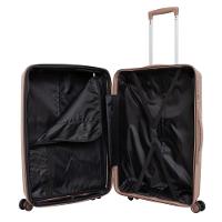 Mala De Viagem Grande Polipropileno Expansível Yins 21206 Cadeado Tsa Rodas Duplas Giro 360 Rose Rosa G