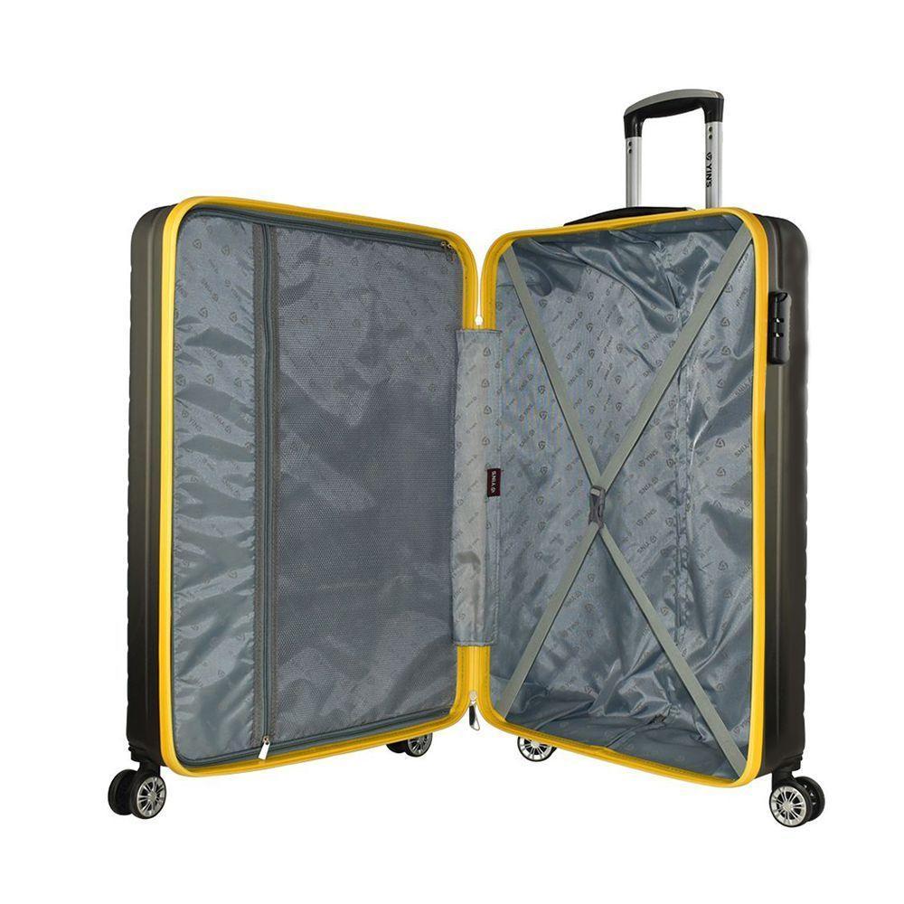 Mala De Bordo Pequena Abs Yins 21167 Cadeado Integrado Rodas Duplas 360º Amarelo Tam Pp Amarelo Pp - 3