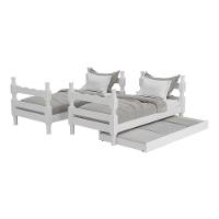 Treliche Madeira Maciça Vira 2 Camas p/ Colchão 78/88 X 188cm Porto Multimóveis Cr35106 Branco - 2