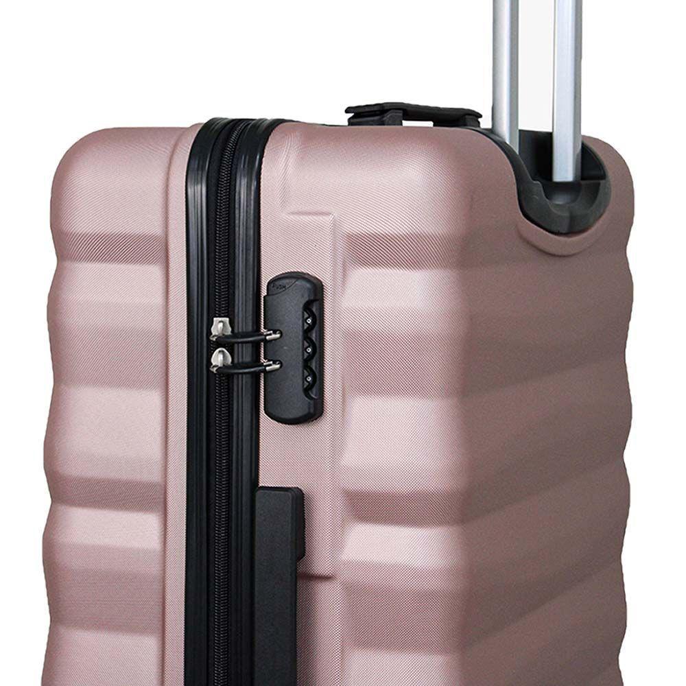 Mala De Viagem Média Abs Yins 21089 Cadeado Embutido Rodas Giro 360º Rosê M - 4