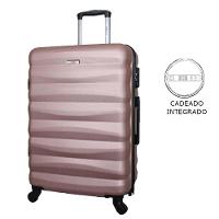 Mala De Viagem Média Abs Yins 21089 Cadeado Embutido Rodas Giro 360º Rosê M - 5