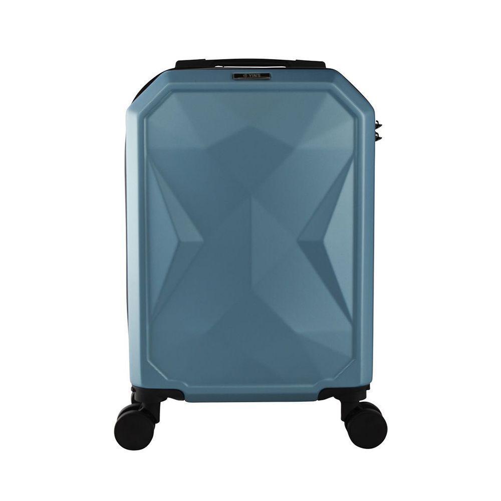 Mala De Bordo Pequena Em Abs Yins Angle 21162 Cadeado Integrado Rodas Giro 360 Azul P - 1