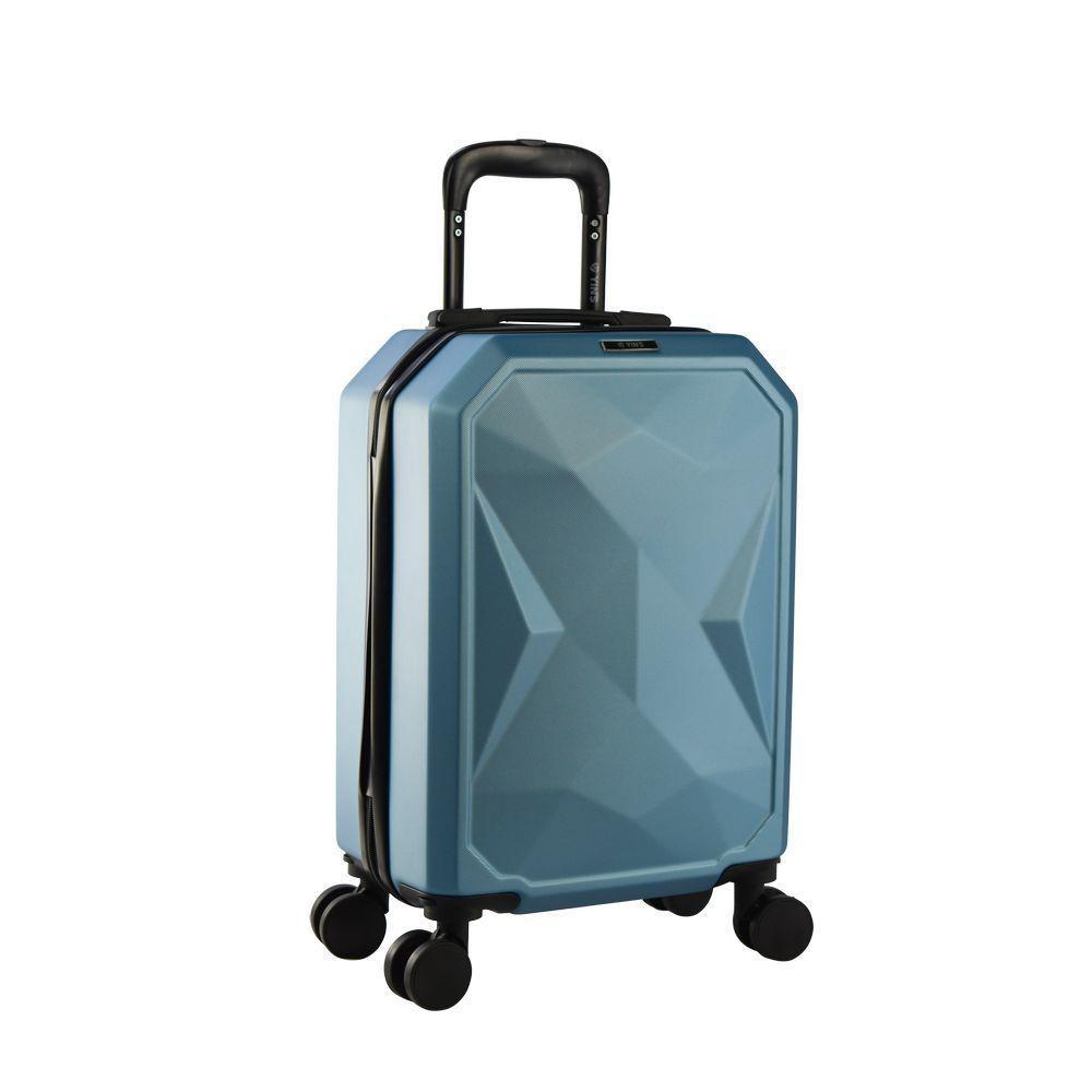 Mala De Bordo Pequena Em Abs Yins Angle 21162 Cadeado Integrado Rodas Giro 360 Azul P - 3