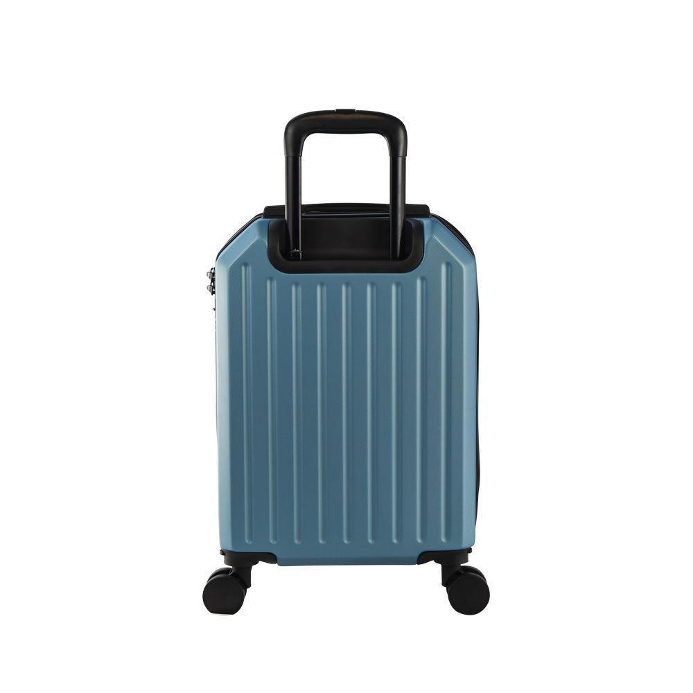 Mala De Bordo Pequena Em Abs Yins Angle 21162 Cadeado Integrado Rodas Giro 360 Azul P - 4