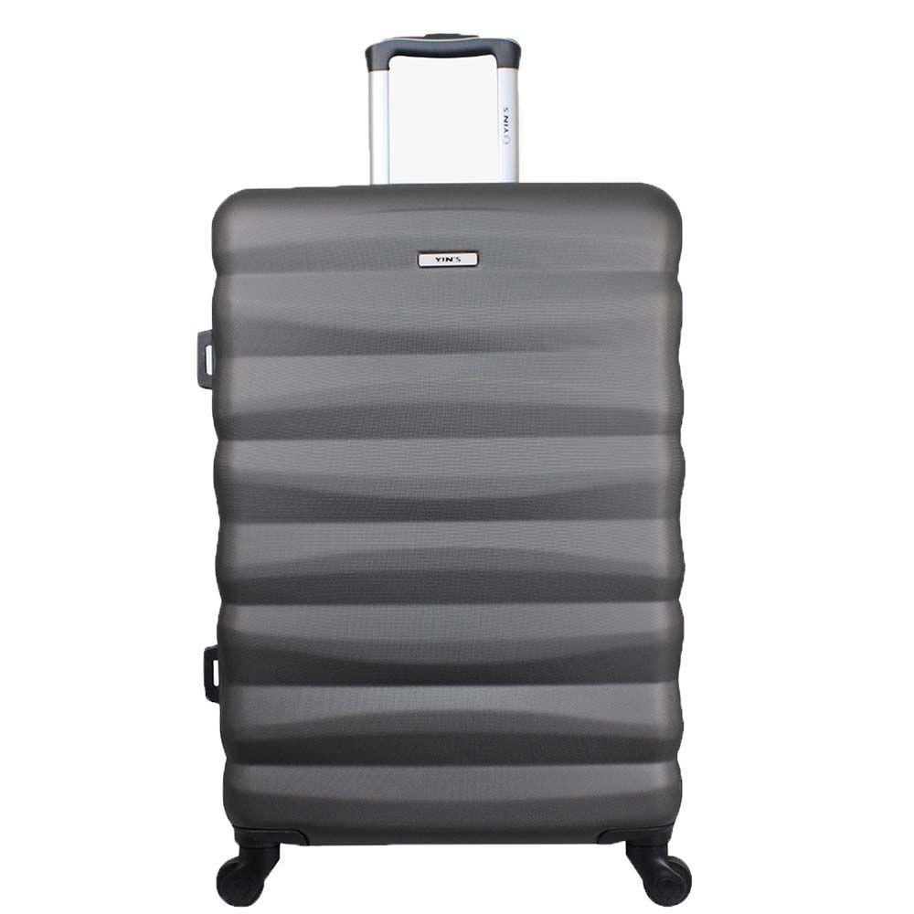 Mala De Bordo Pequena Em Abs Yins 21089 Cadeado Integrado Rodas Giro 360° Cinza P - 2