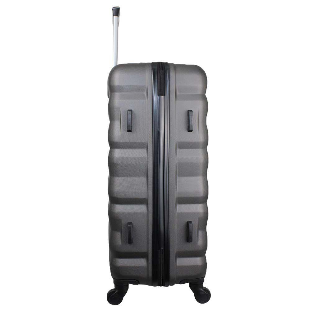 Mala De Bordo Pequena Em Abs Yins 21089 Cadeado Integrado Rodas Giro 360° Cinza P - 4