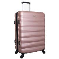 Mala de Bordo Pequena para Viagem em ABS Yins 21089 Cadeado Integrado Rodas Giro 360° Rosê - 1