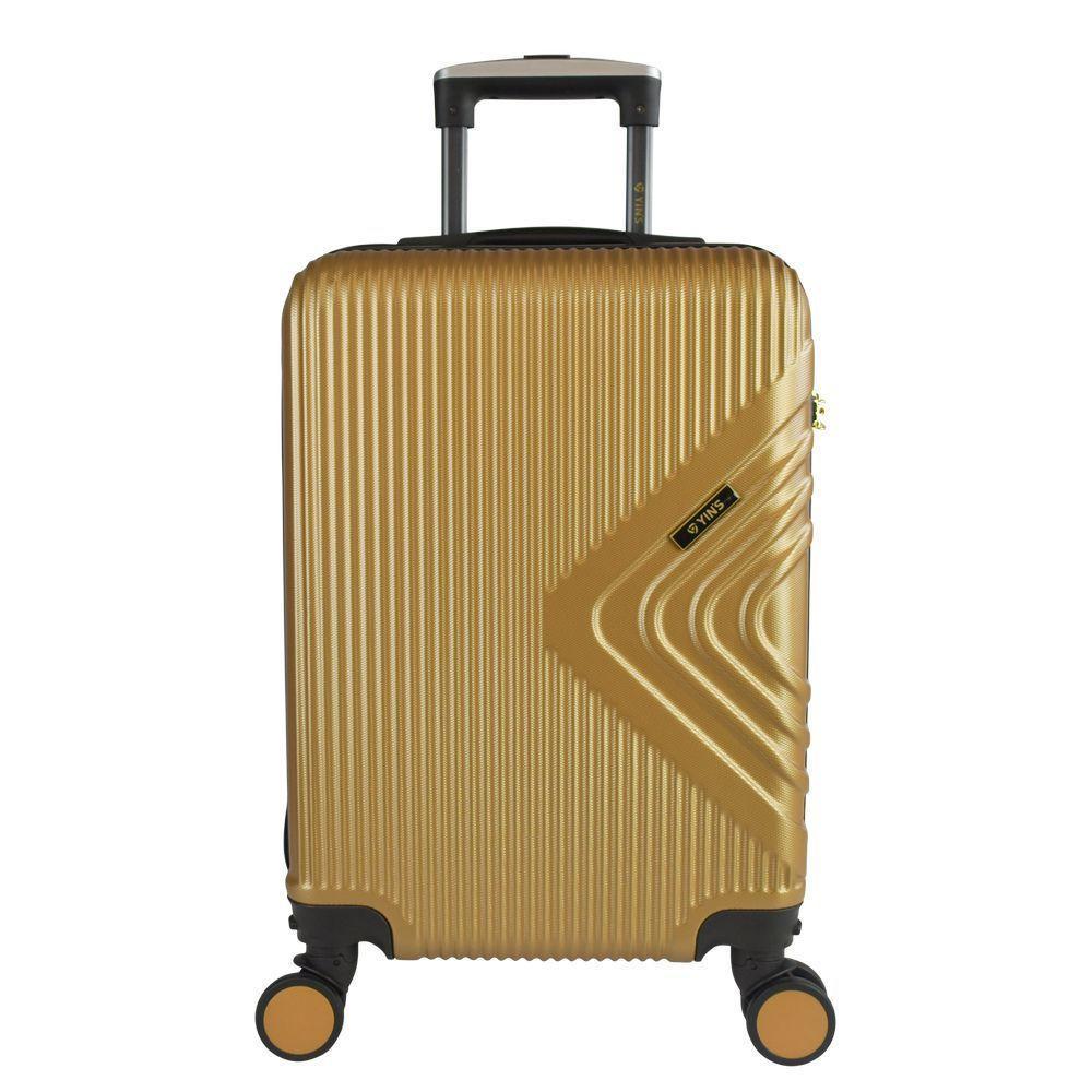 Mala De Bordo Abs Yins Cleopátra Cadeado Integrado Rodas Duplas Giro 360 Dourado P - 1