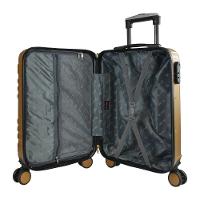 Mala De Bordo Abs Yins Cleopátra Cadeado Integrado Rodas Duplas Giro 360 Dourado P - 3