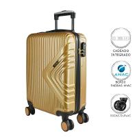 Mala De Bordo Abs Yins Cleopátra Cadeado Integrado Rodas Duplas Giro 360 Dourado P - 5