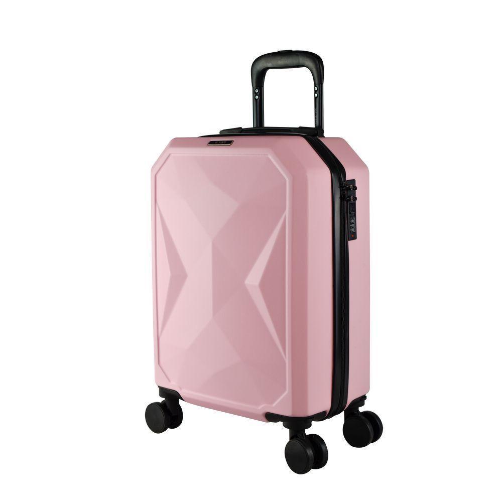 Mala De Bordo Abs Yins Angle 21162 Cadeado Integrado Rodas Giro 360 Rosa P - 1