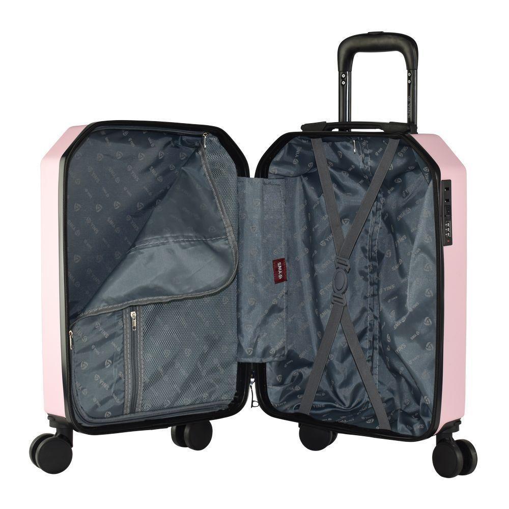Mala De Bordo Abs Yins Angle 21162 Cadeado Integrado Rodas Giro 360 Rosa P - 2
