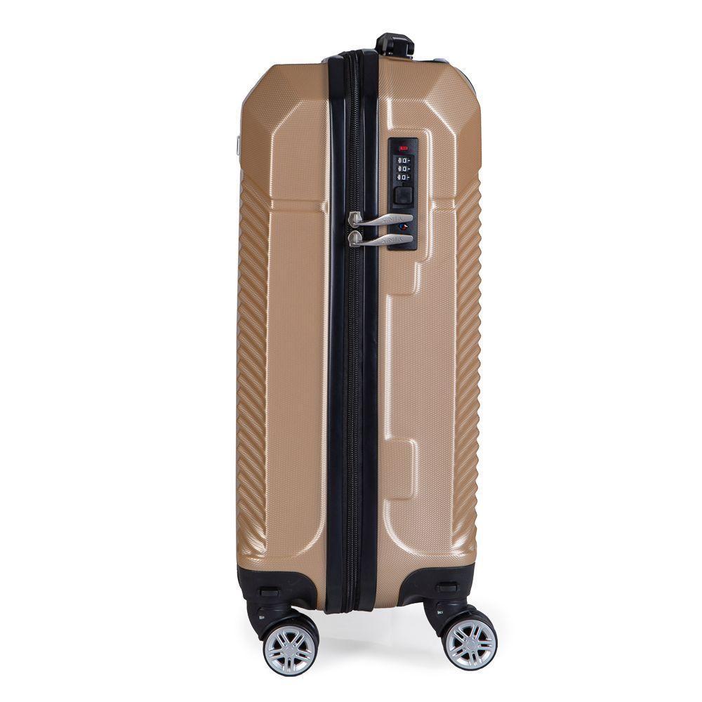 Mala De Bordo Abs Yins Ys21110 Cadeado Integrado Rodas Duplas Champagne P - 4